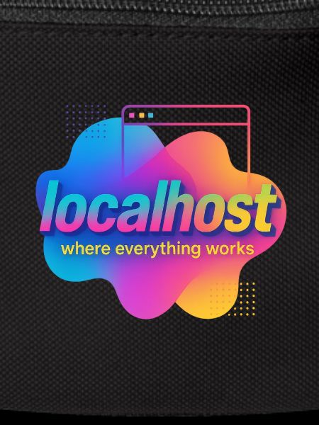 Localhost Buntes Grafik-T-Shirt für Entwickler