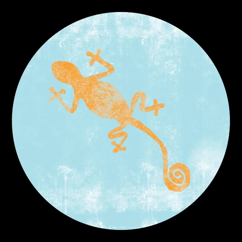 Gecko mit blauem Ibiza Design