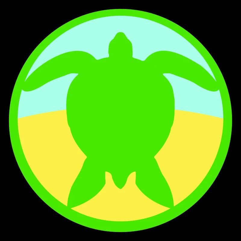 Tortue Logo Plage Eau Mer Rond Icône