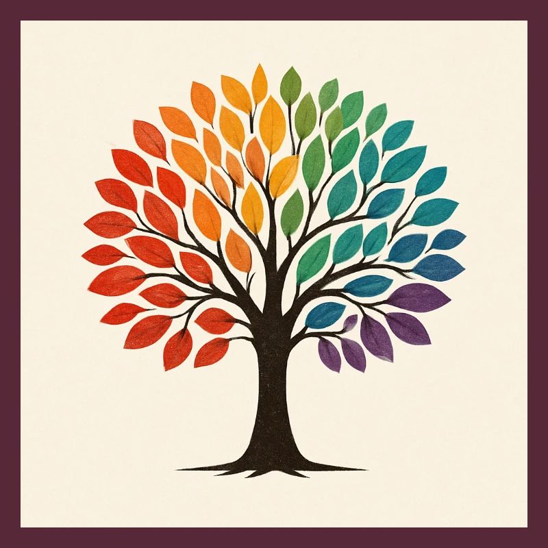 Rainbow Tree Illustration