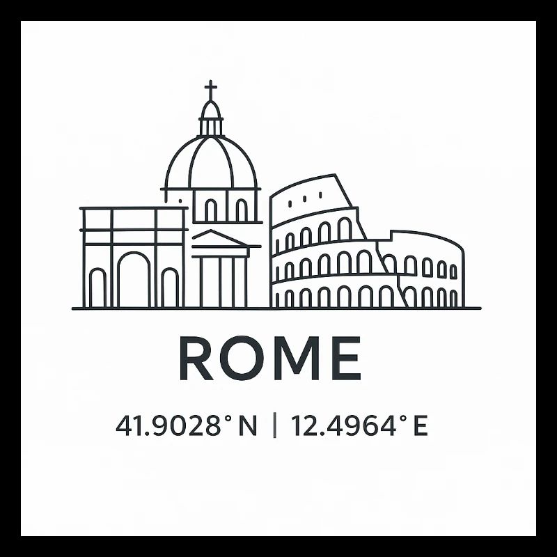 Rome Line Art Silhouette Point de repère