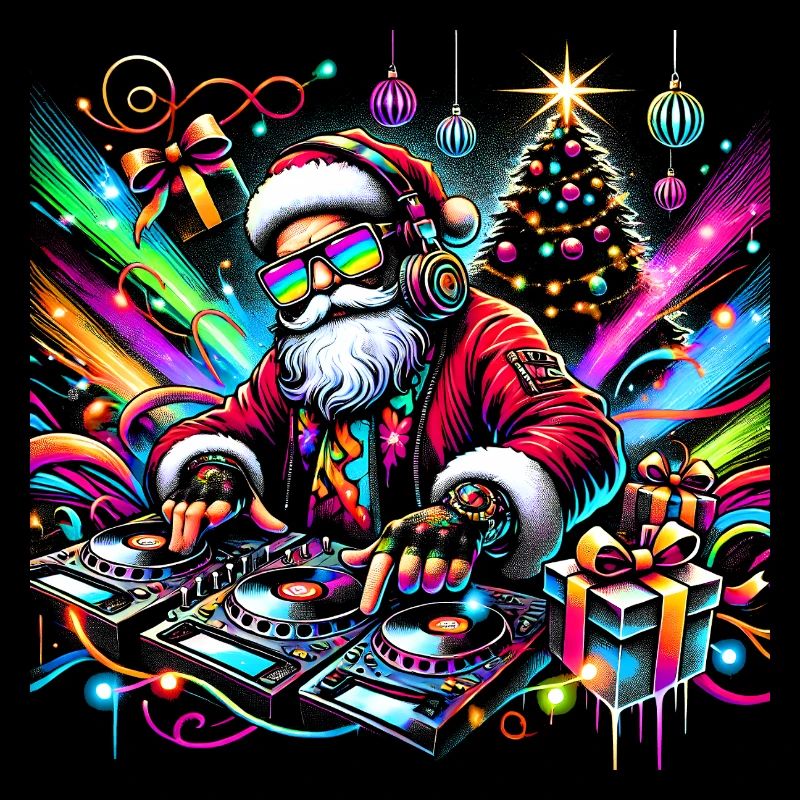 Neon Santa DJ Noël Pulse