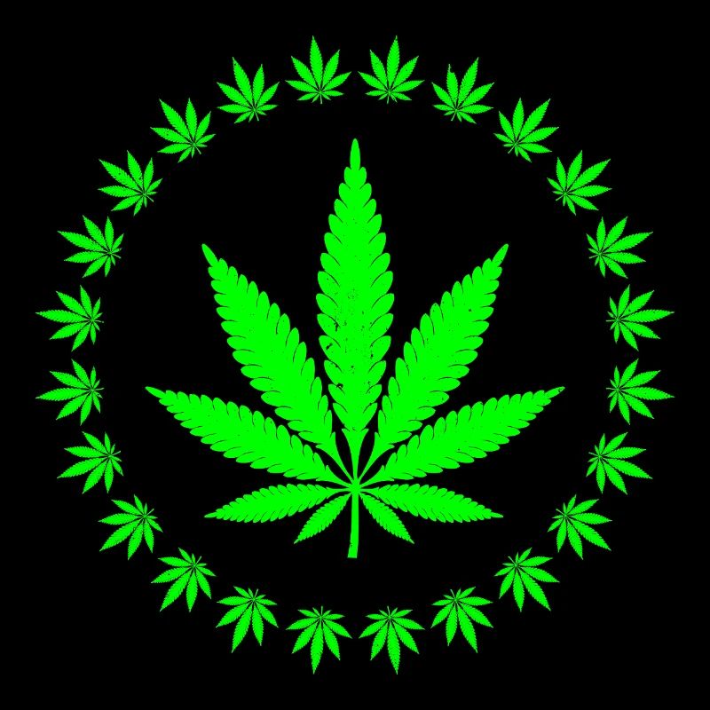 Bague en forme de feuille de cannabis vert vif