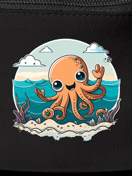 Happy squid on the beach