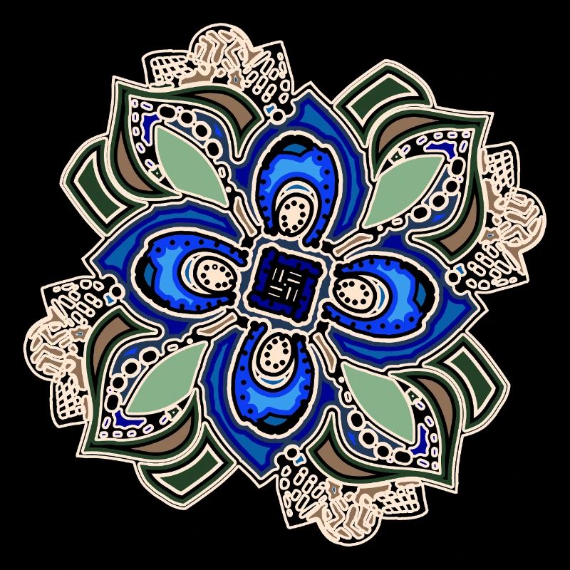Fleur de mandala extravagante sarcelle