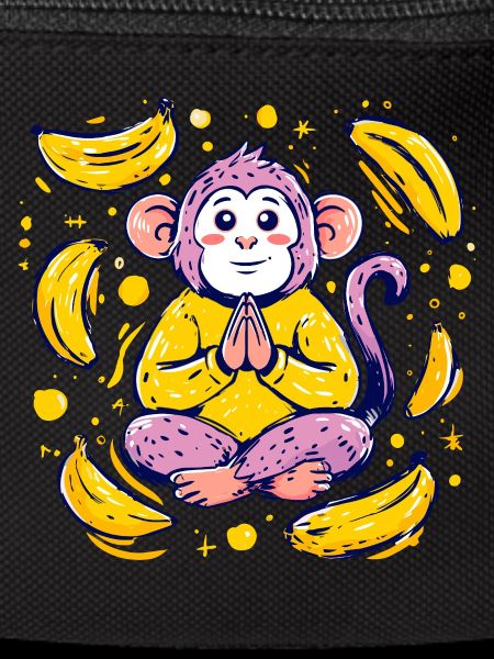 Meditating monkey with bananas