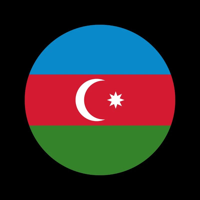 Azerbaijan round flag