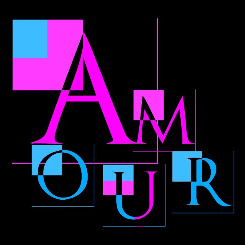 Geometric Love | Modern Pink & Blue Design