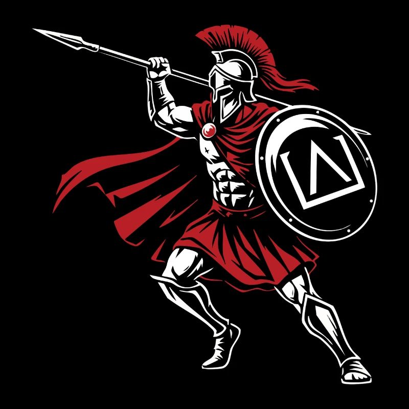 Spartan Spear Angriff Maskottchen Spartan Speer
