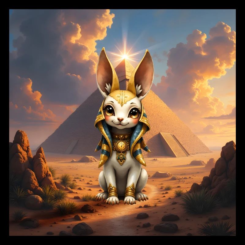 Egyptian bunny in pyramid