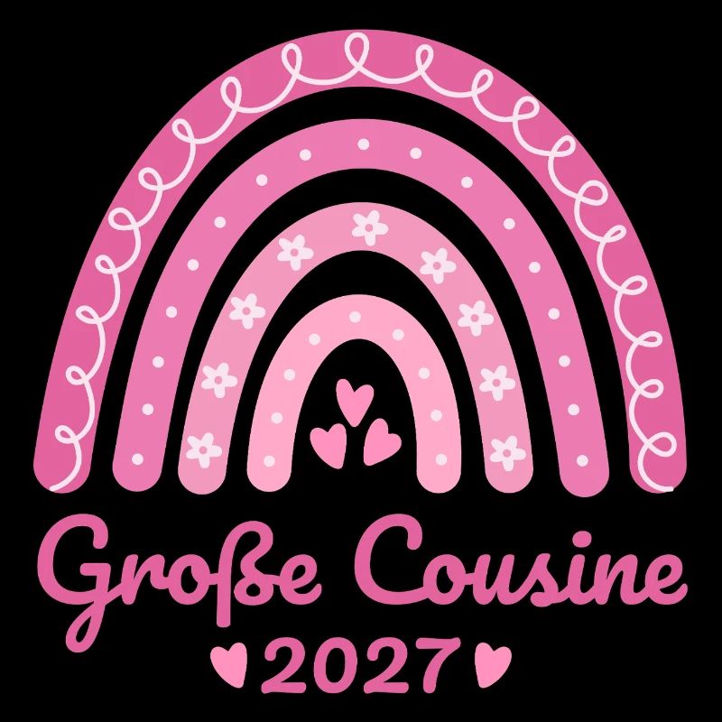 Große Cousine 2027 Boho Regenbogen rosa