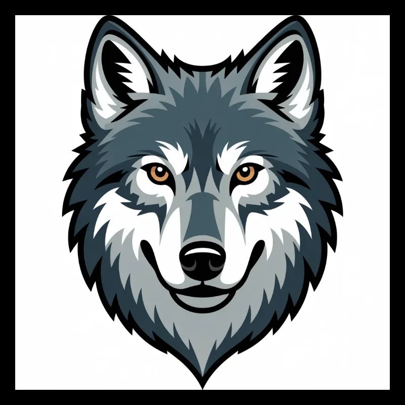 Wolfskopf – stilisierte Illustration