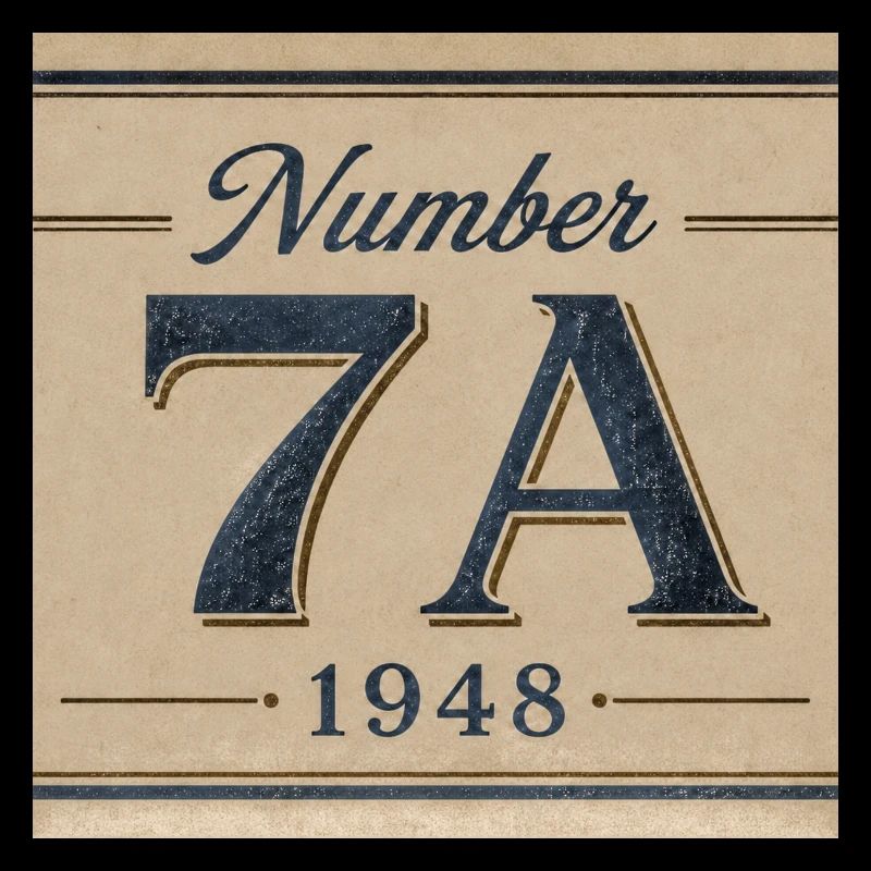 Vintage 7A 1948 Numeral Emblem
