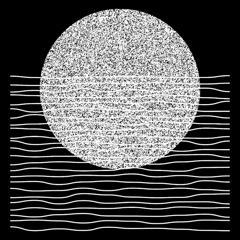 Monochrome Sun Over Waves