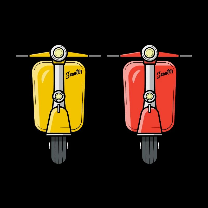 2 Scooter Motorroller Rollergelb rot