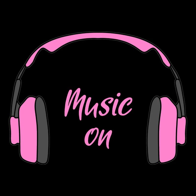 Music on Kopfhörer rosa