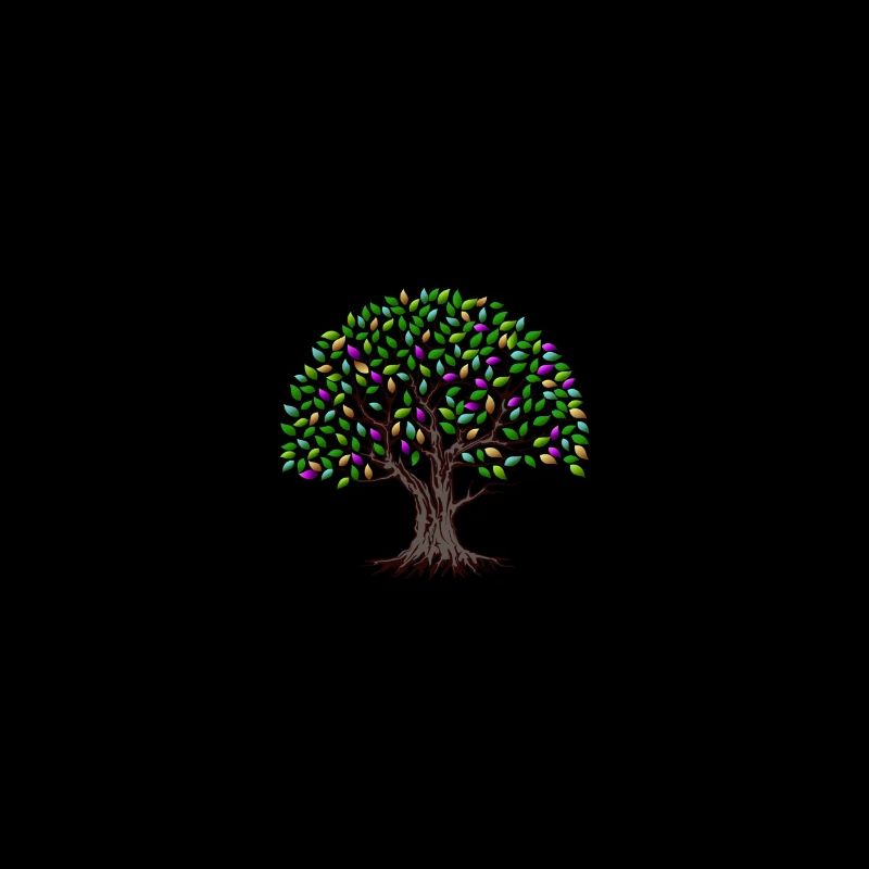 Bunter Baum mit Blättern