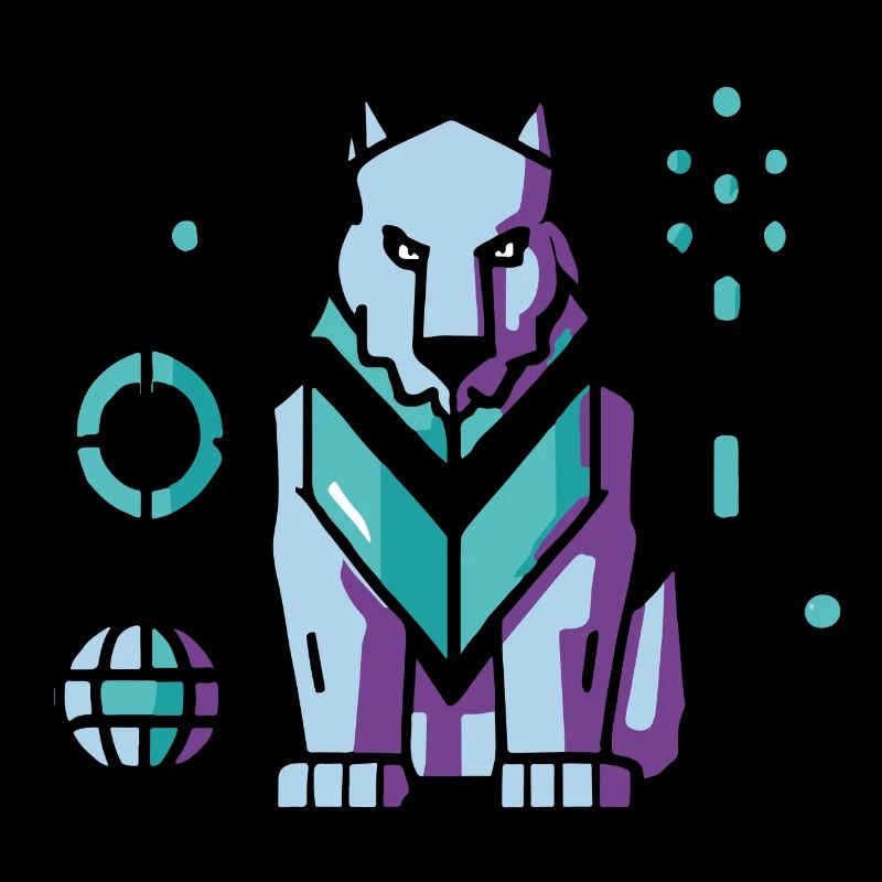 Futuristischer Cyber Wolf