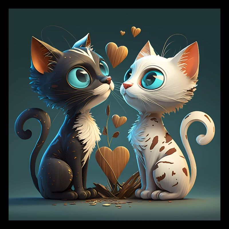 Cartoon Kitten mit Herz