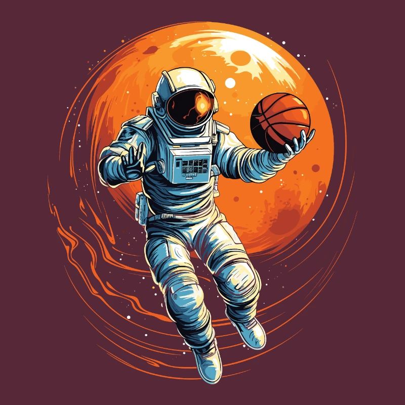 Astronaute basketteur dans l’espace, illustration de bande dessinée