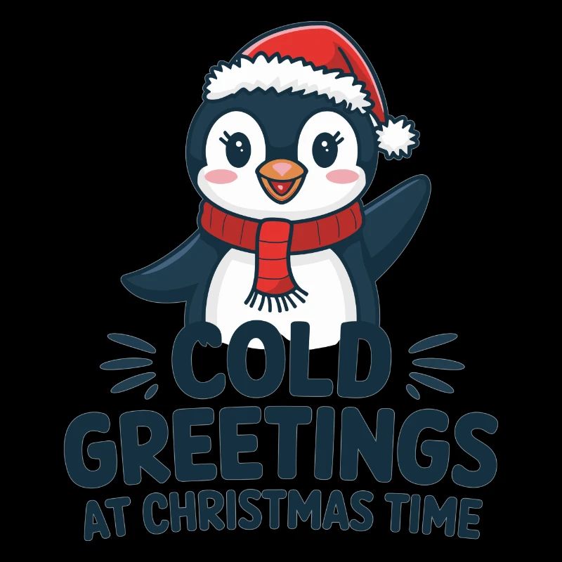 Cool greetings at Christmas time – Penguin