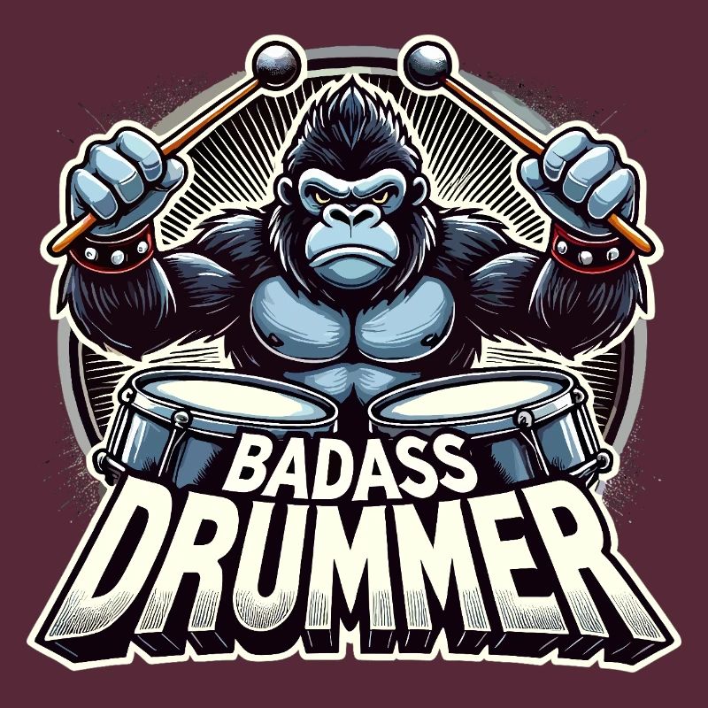 Badass Drummer Gorilla Cool Gift