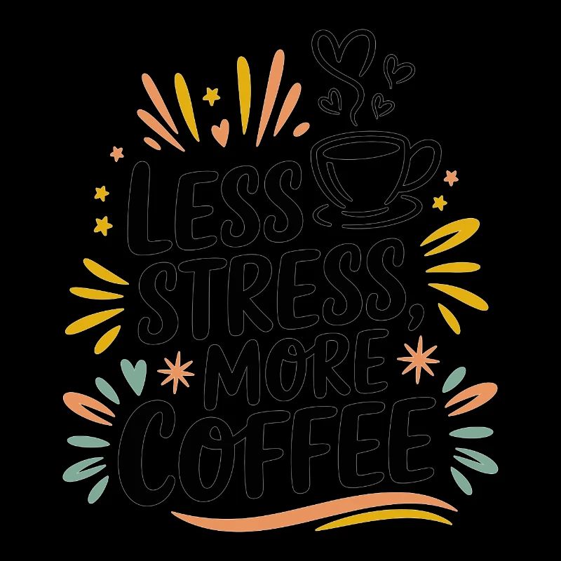 Less Stress, More Coffee – Kaffee-Spruch