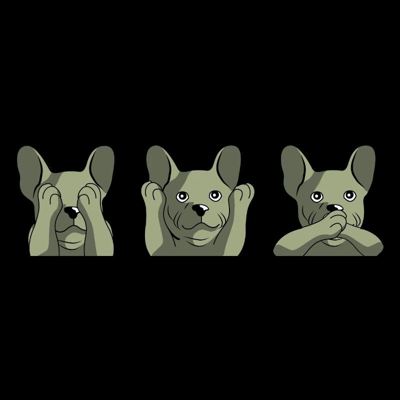 Dog I see hear nothing speak