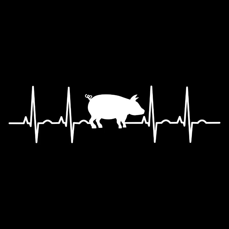 Schwein Schweine EKG Schweinchen Retro Sau Eber