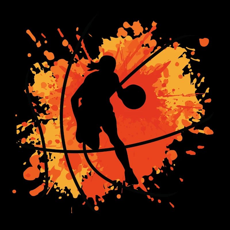 Basketball Frauen Mädchen Farbklecks Farbspritzer