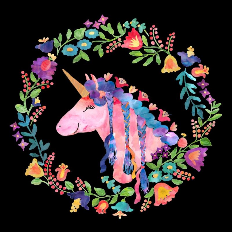 Einhorn Blumen Bunt