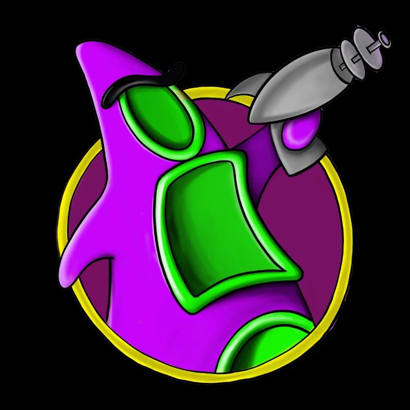 Alien pourpre avec tentacule