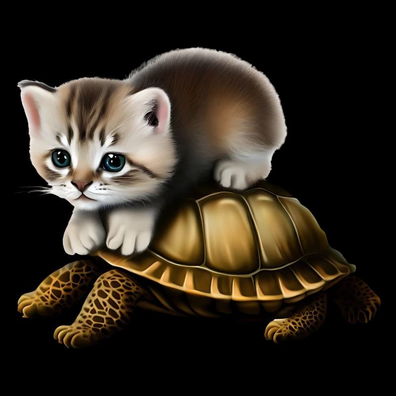 Chat sur tortue