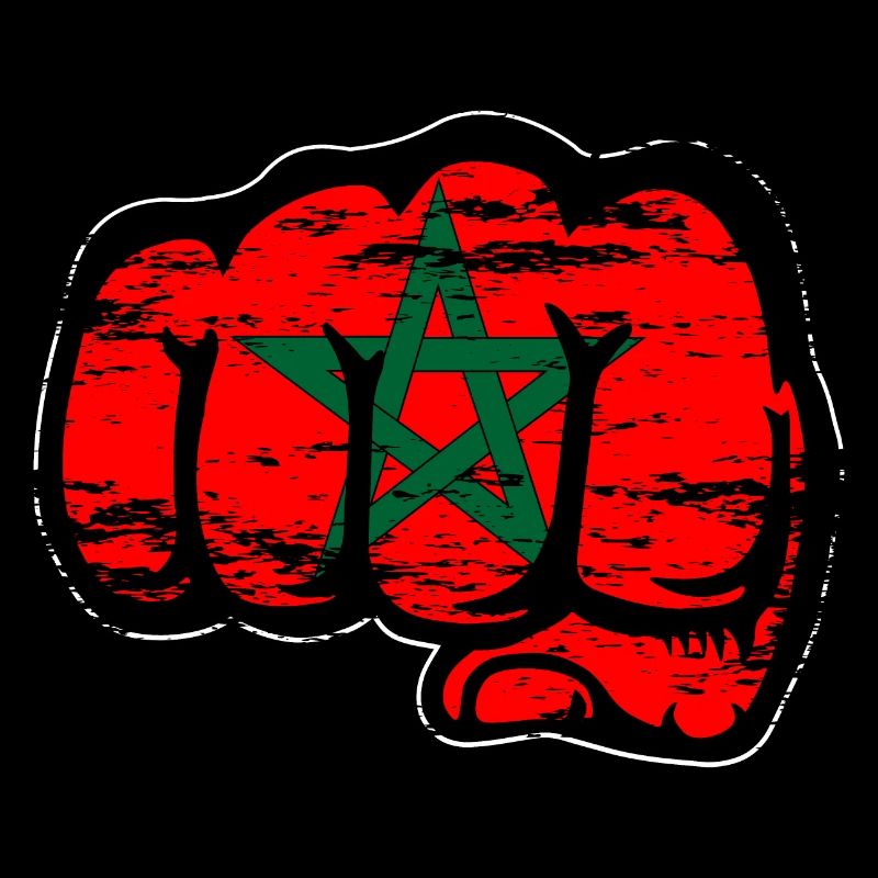Poing de main du drapeau marocain utilisé