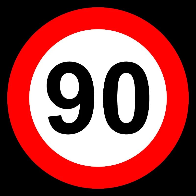Panneau routier limite de vitesse 90