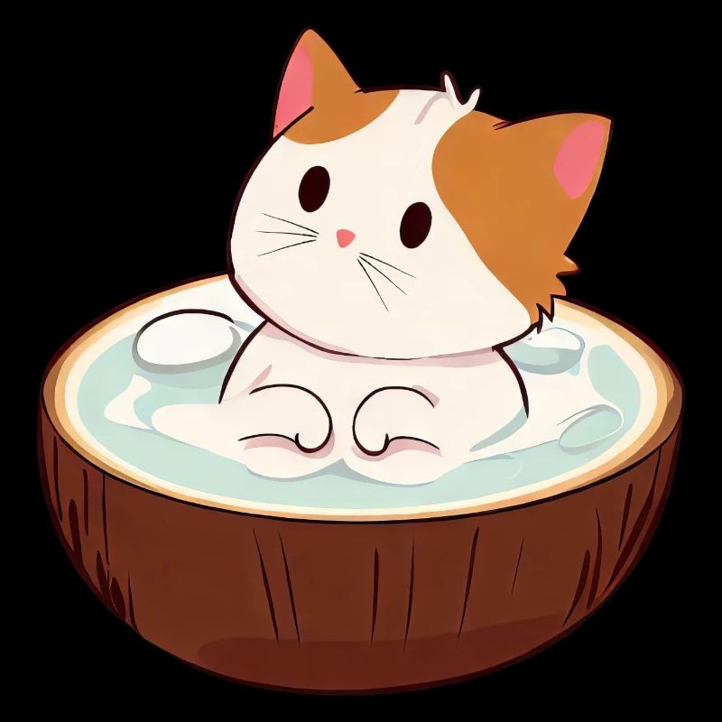 Bains de chat au lait de , Design animal relaxant