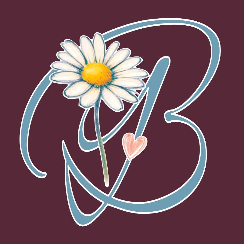 Buchstabe B Gänseblümchen Herz