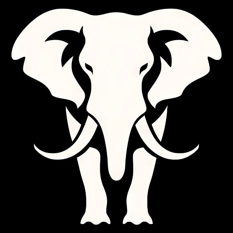 Elefant Silhouette Weiß Logo