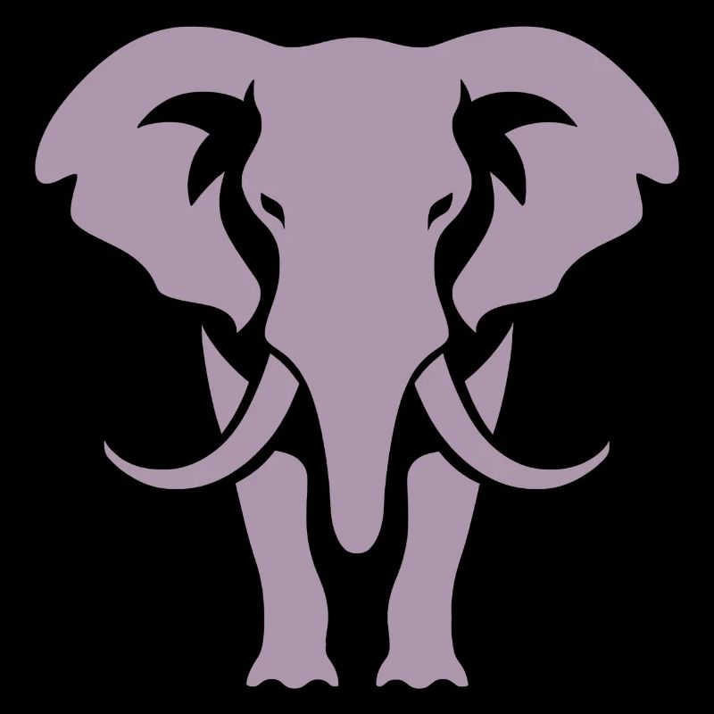 Elephant Silhouette White Logo