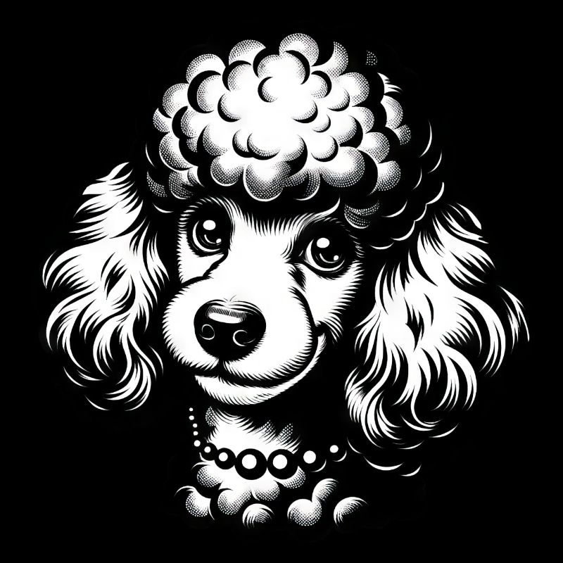 Dessin au crayon de caniche mignon