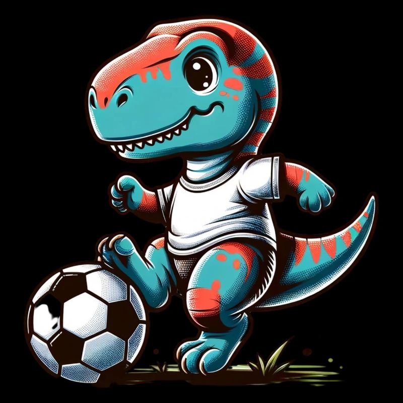 T-Rex Dinosaur Soccer Player
