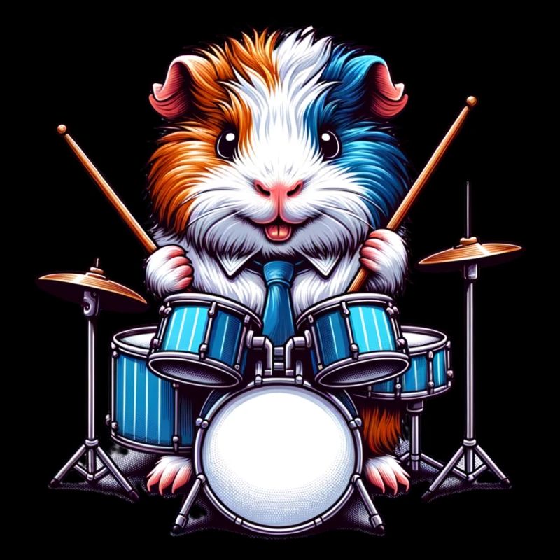 Cool guinea pig drummer
