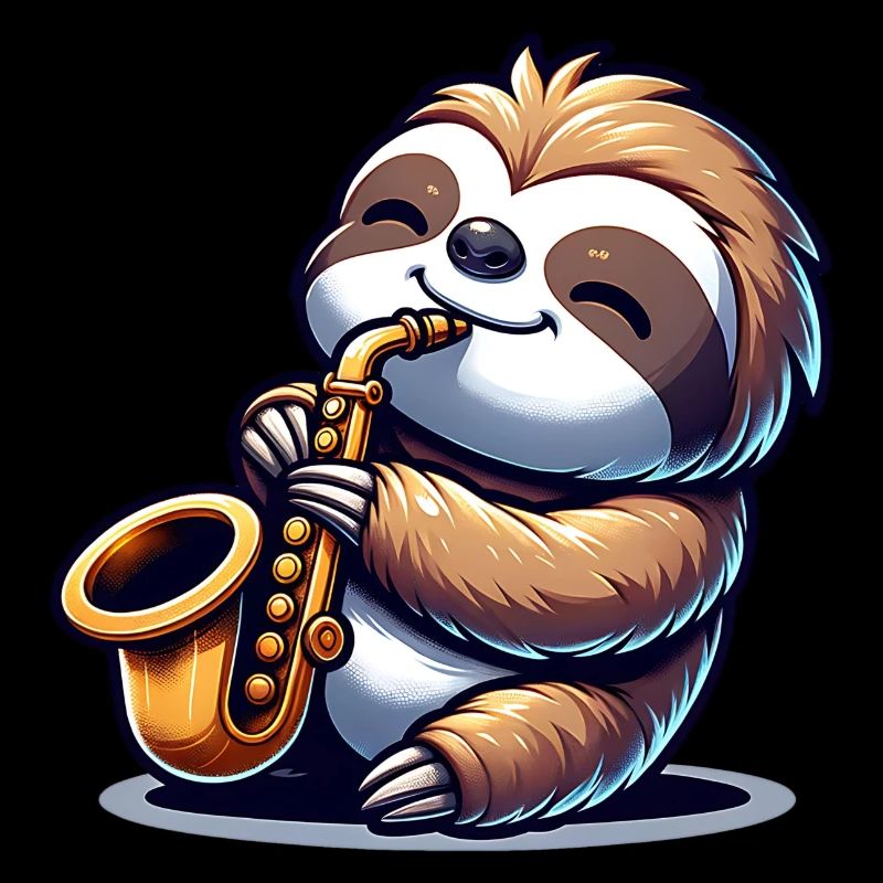 Cute Sloth Saxophonist Jazz Design