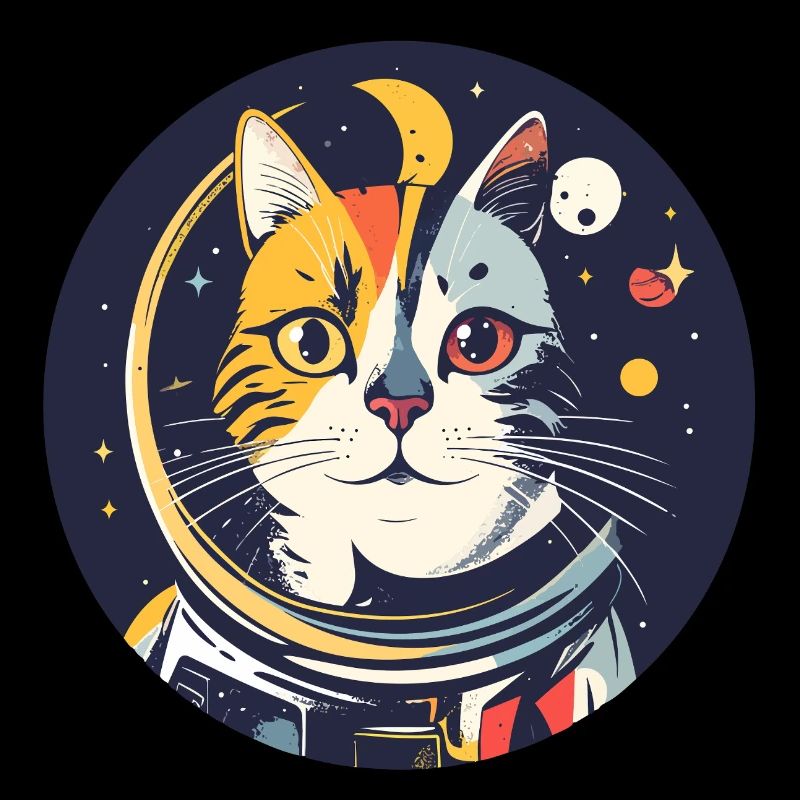 Cats Cosmos Astronaute Portrait du chat spatial