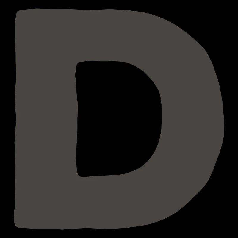 Typographie minimale en gras de la lettre D