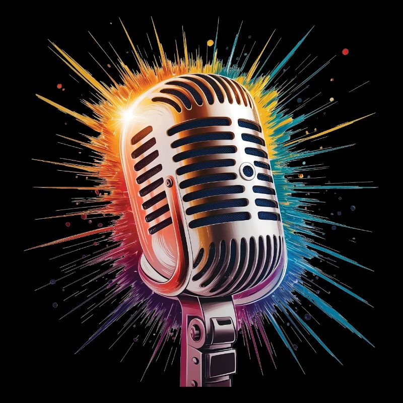 Estampe d’art sur microphone