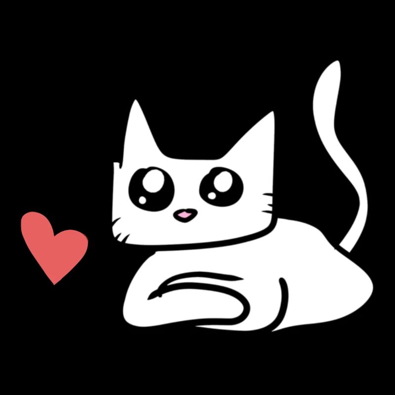 Symbole de cœur de chat Doux