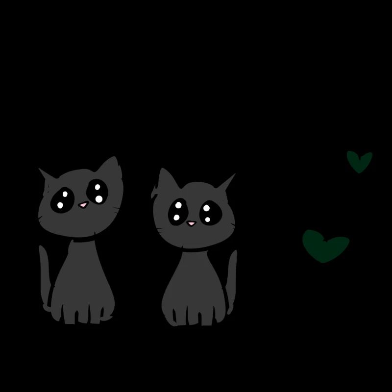 Les chats aiment les animaux doux Cœurs d’animaux gris