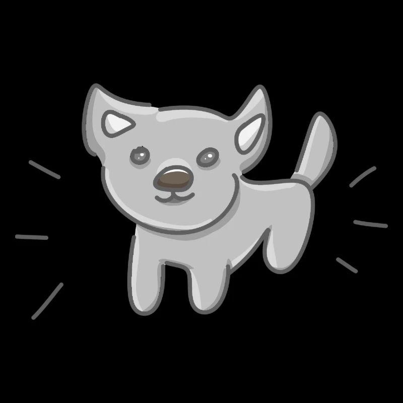 Icône de chien animal mignon gris