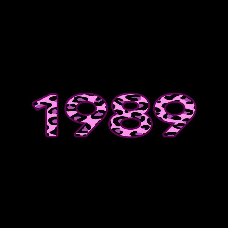 1989 birthday barcode pink leopard retro party